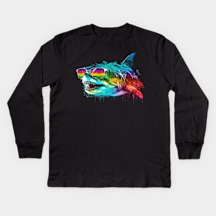 Pride Great White Shark Kids Long Sleeve T-Shirt